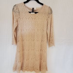 NWT H&M beige crochet dress size 8